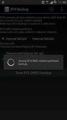 EFS Backup android App screenshot 0