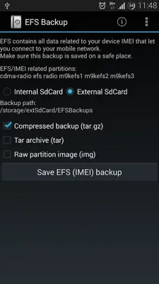 EFS Backup android App screenshot 1